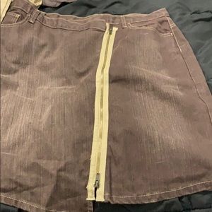 Brown denim skirt